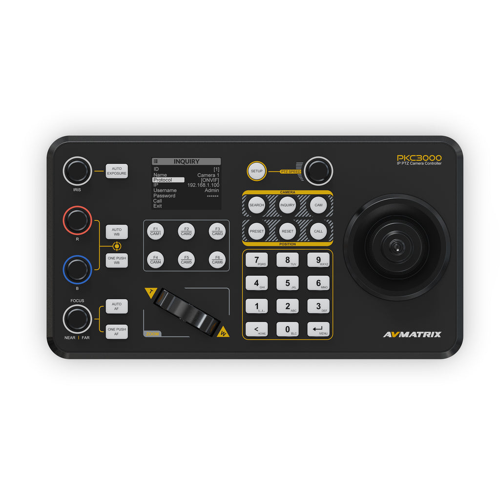 AVMATRIX PKC3000 – Contrôleur Professionnel PTZ IP & Série avec Joystick